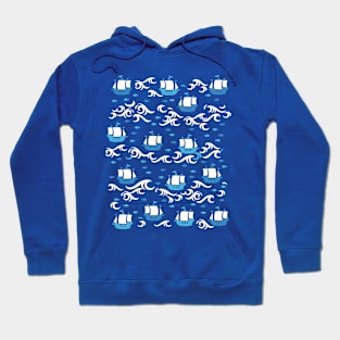 Blue Ship Voyage in the Sea II Hoodie